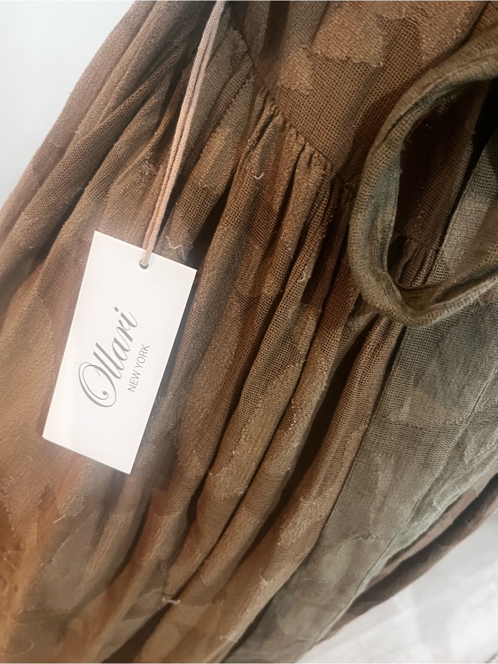 NWT Ollari Mabel Maxi Dress Army Green Textured Floral Ren Fair Festival Small - Picture 7 of 13
